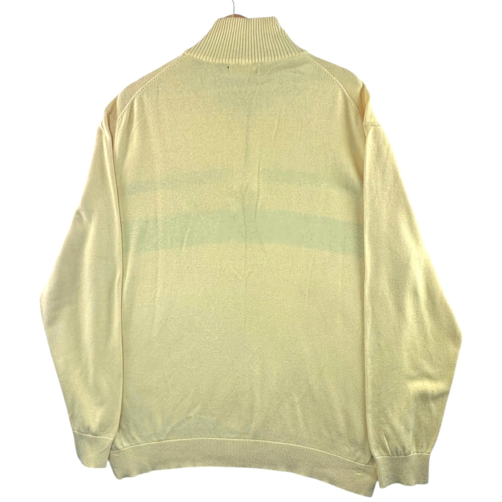 Nautica Knit Jumper Men's UK Size XL Yellow Long Sleeve 1/4 Zip Embroidered Logo