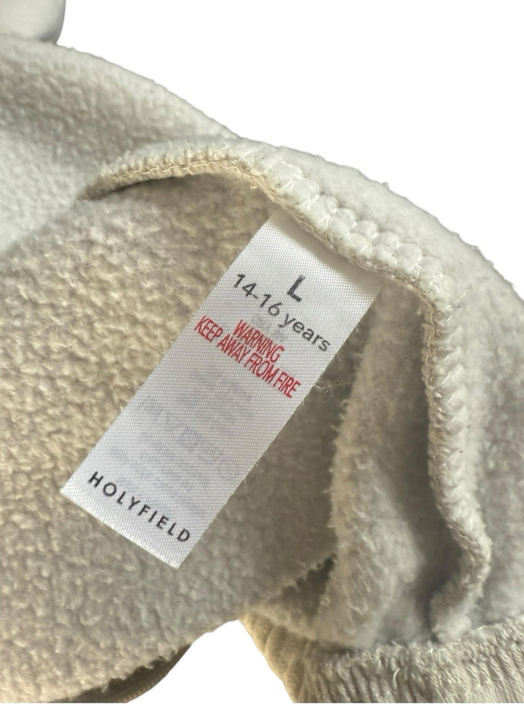 Holyfield Beige Cropped Hoodie Zip Front Quilted Arm Girls UK Age 14-15