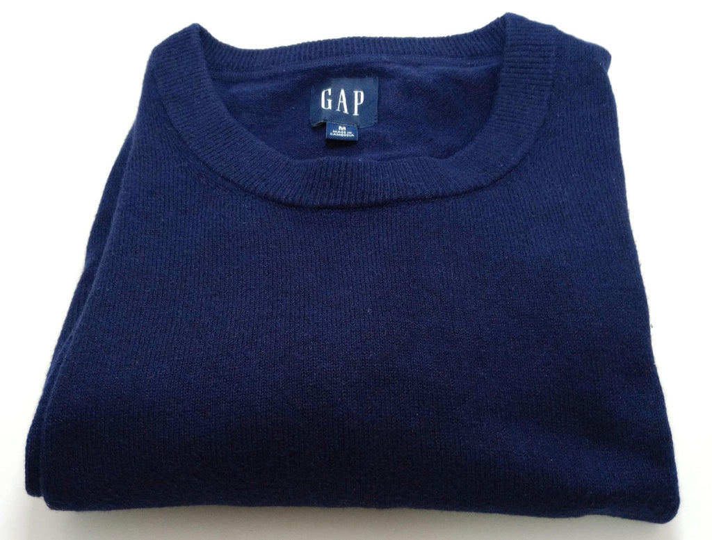 Gap Knit Jumper Men's UK Size M Blue Long Sleeve 100% Cotton Crew Neck Sweater