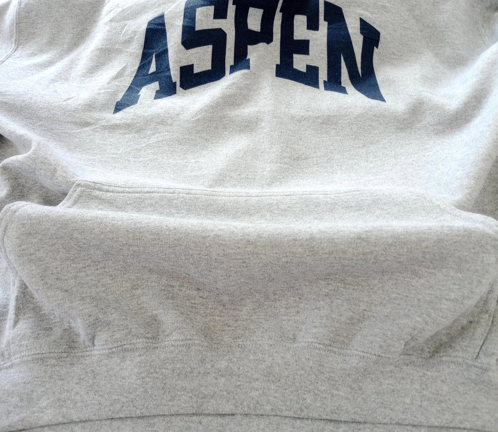 Aspen Colorado Hoodie Men's UK Size XXL Grey Jersey Hooded Pockets Poly/Cotton
