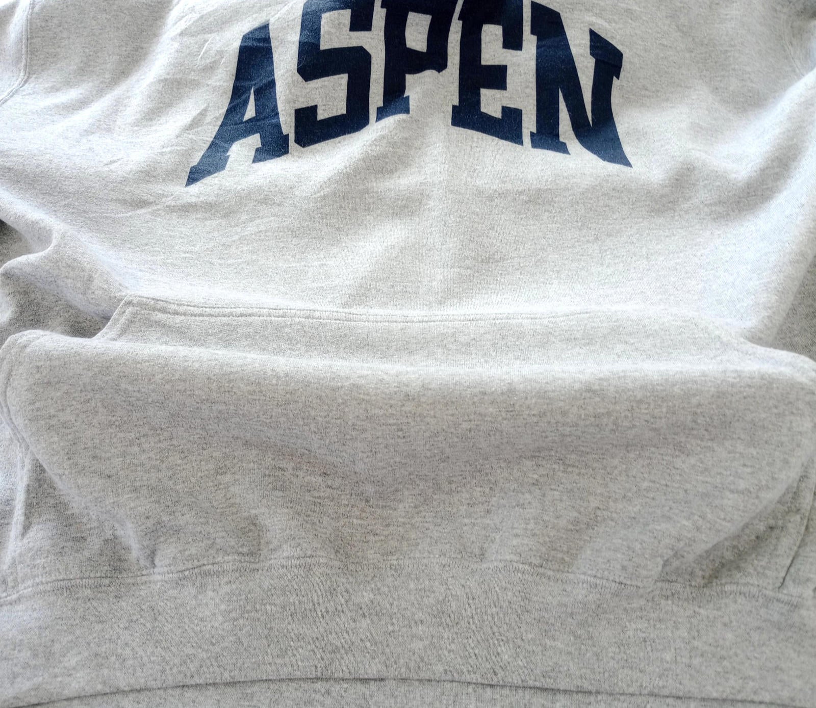 Aspen Colorado Hoodie Men's UK Size XXL Grey Jersey Hooded Pockets Poly/Cotton