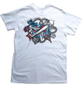 Tattoo Graphic Print T-Shirt Men's UK Size M White Crew Neck Travel Theme Gildan