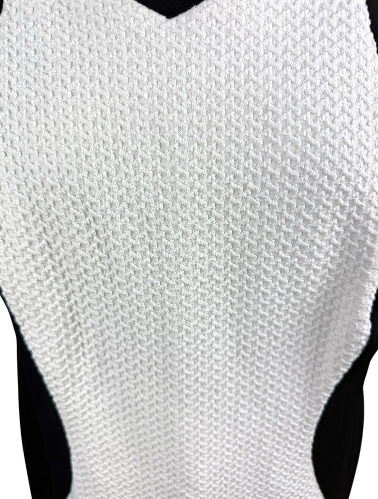 Savoir Black White Pencil Dress Textured Formal Short Sleeve Women’s UK Size 18