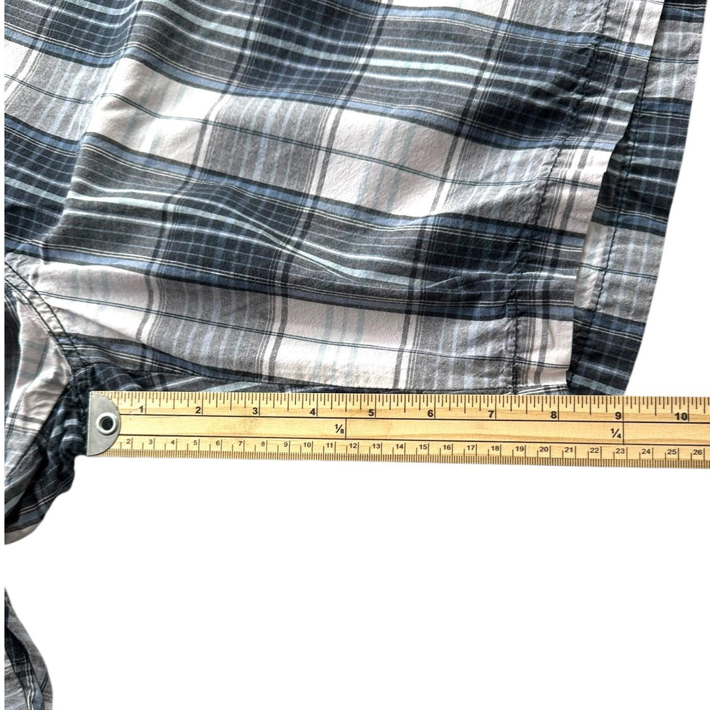W&B Shorts Men's UK Size 46" W Blue & White Check Casual Wear Drawstring Pockets