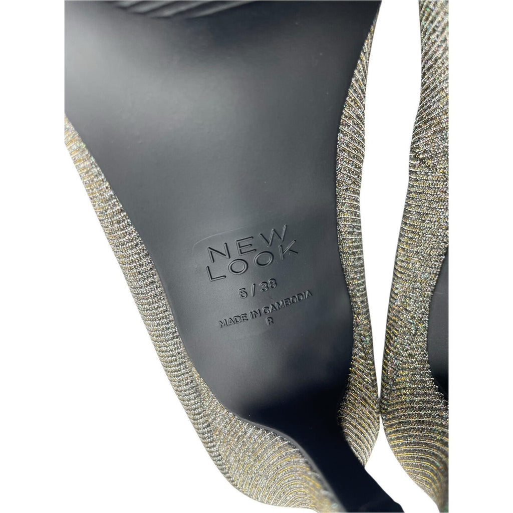 New Look Widefit Shoes UK Size 5 Stiletto Heel Round Toe Sparkle