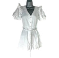 New Look Playsuit White Belted Puff Sleeve 100% Cotton Women’s UK Size 6
