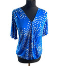 Wallis Blue Polka Dot Blouse Short Sleeve Top Women’s UK Size 10