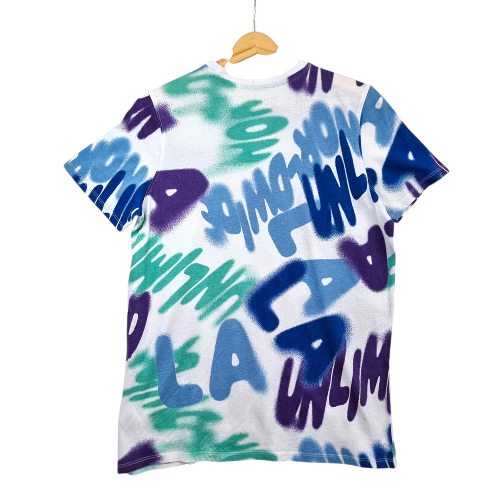 Primark T-Shirt Age 13 - 14 YRS Graphic Print Graffiti Crew Neck Jersey Tee