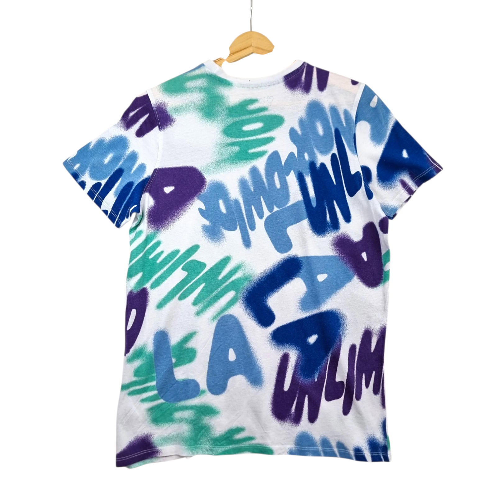 Primark T-Shirt Age 13 - 14 YRS Graphic Print Graffiti Crew Neck Jersey Tee