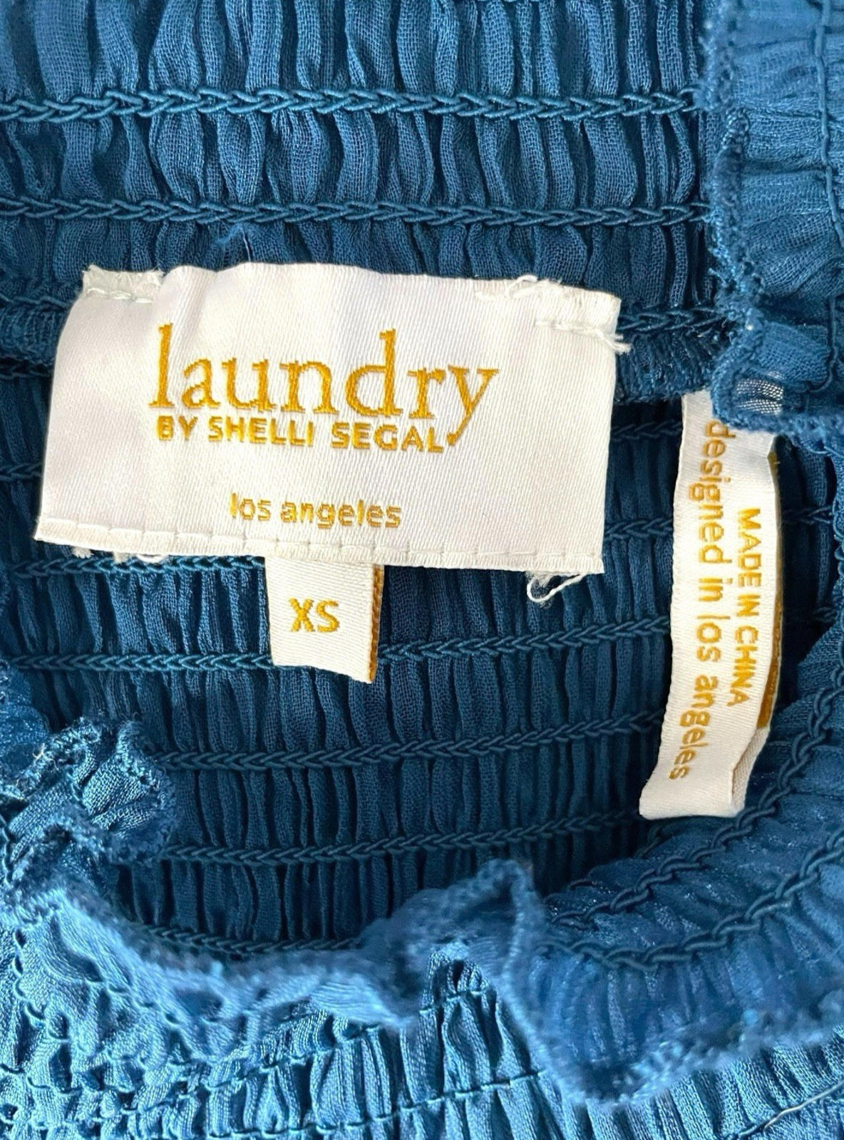 Laundry By Shelli Segal Blue High Neck Chiffon Top Women’s UK Size XS
