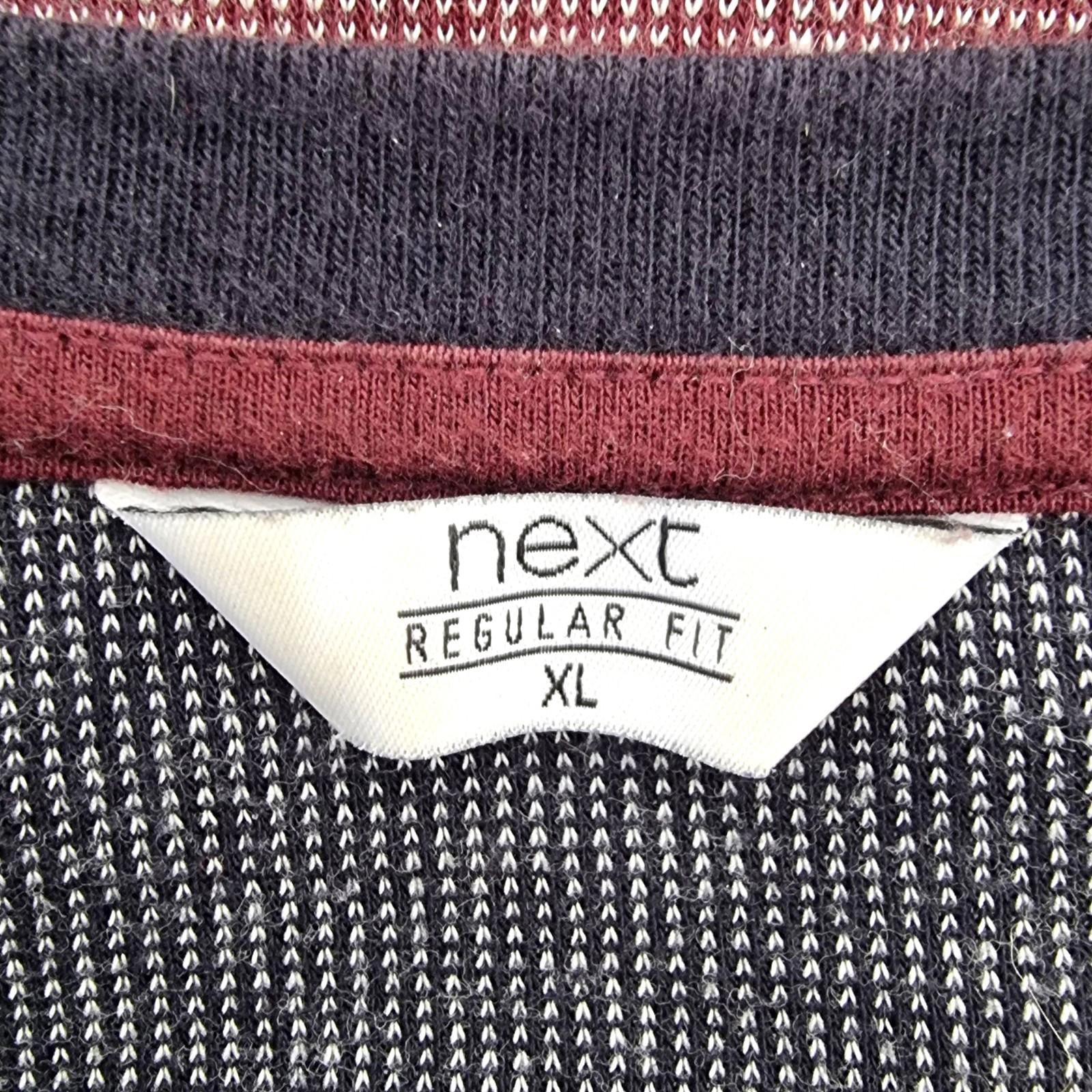Next T-Shirt Red Blue Jersey Crew Neck 100% Cotton Men's UK Size XL
