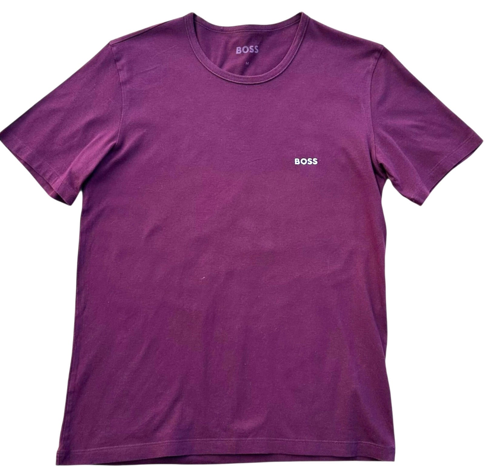 Hugo Boss T-Shirt Men's UK Size M Purple Short Sleeve Embroidered Logo Summer