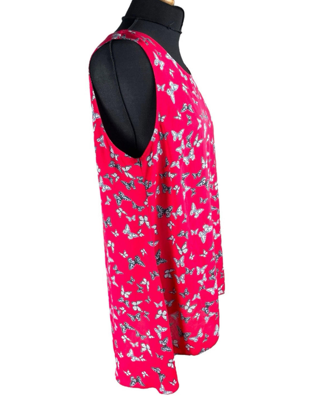George Red Thin Vest Top Butterfly Print Women’s UK Size 16