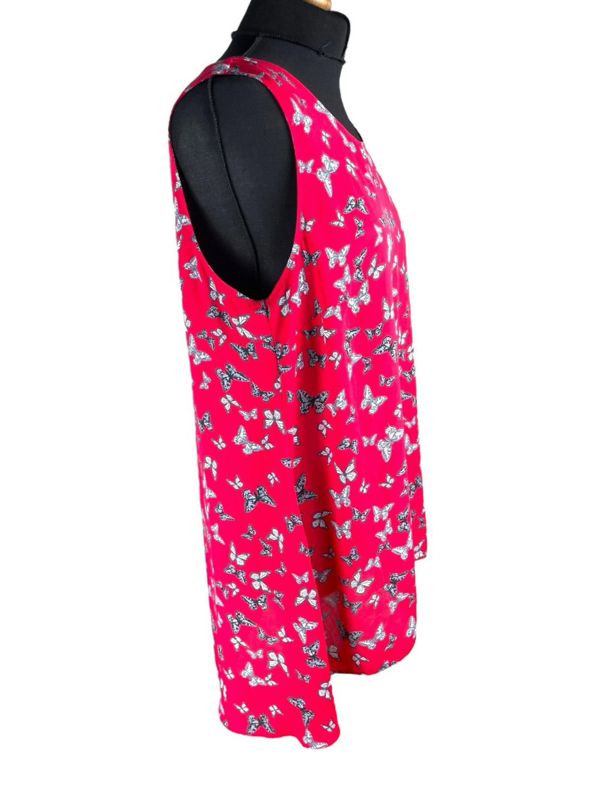 George Red Thin Vest Top Butterfly Print Women’s UK Size 16