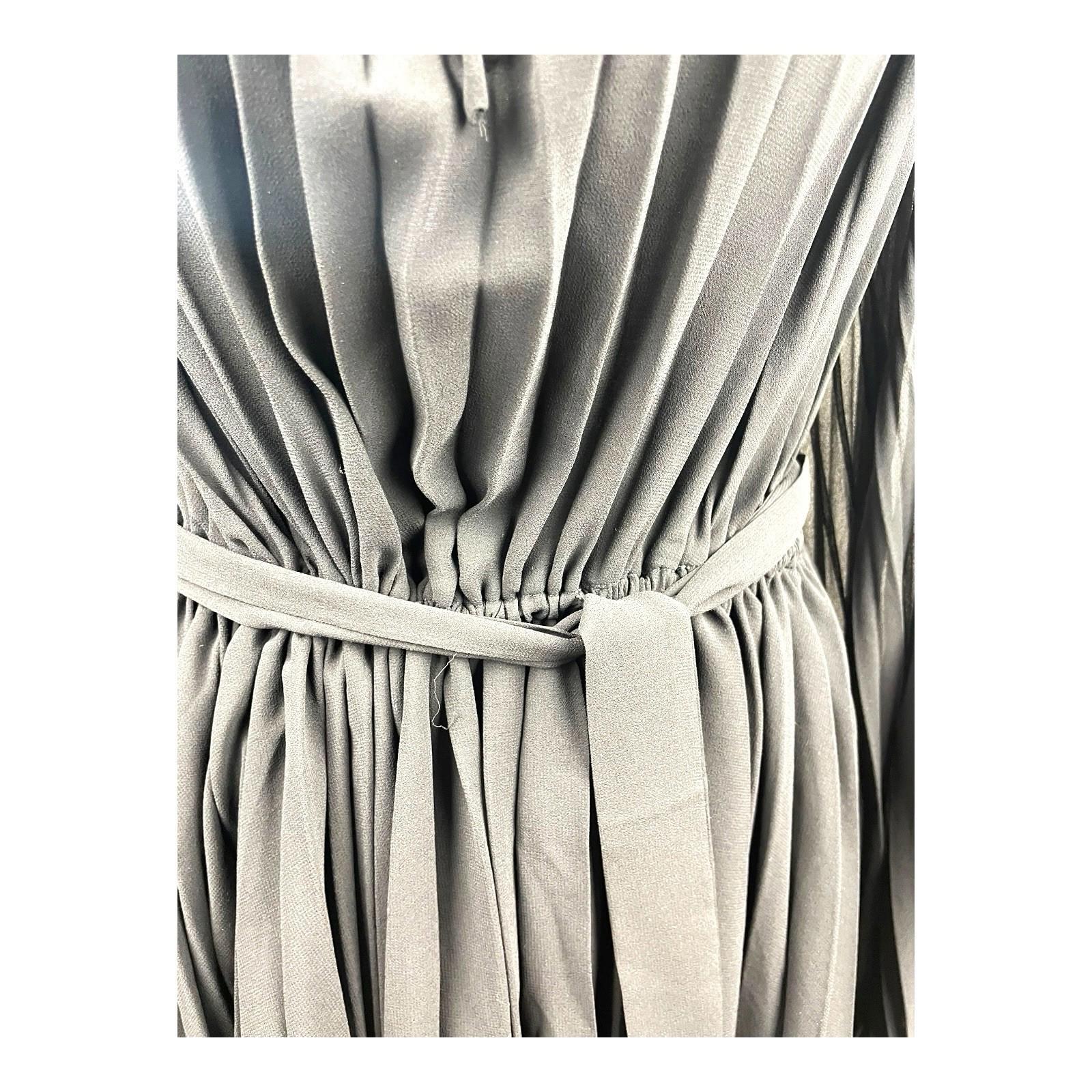 Zara Black Pleated Chiffon Dress Knee Length Women’s UK Size M