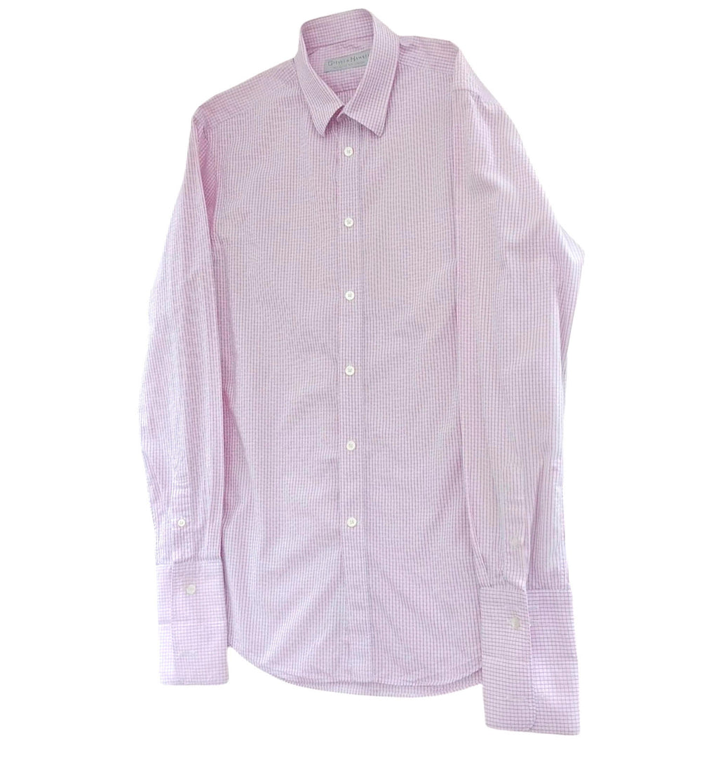 Gieves & Hawkes Pink Check Long Sleeve Shirt Men's UK Size M 37" Chest