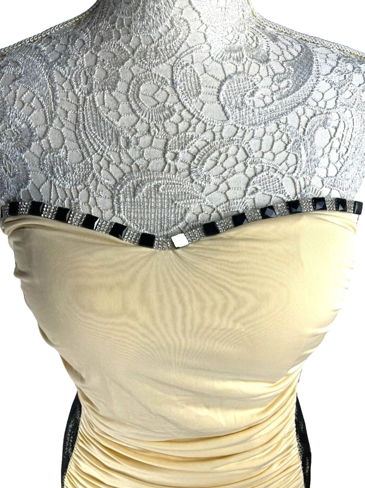 Nazz Collection Ballgown Dress Women's UK Size 14 Diamante Detail Ruched Prom