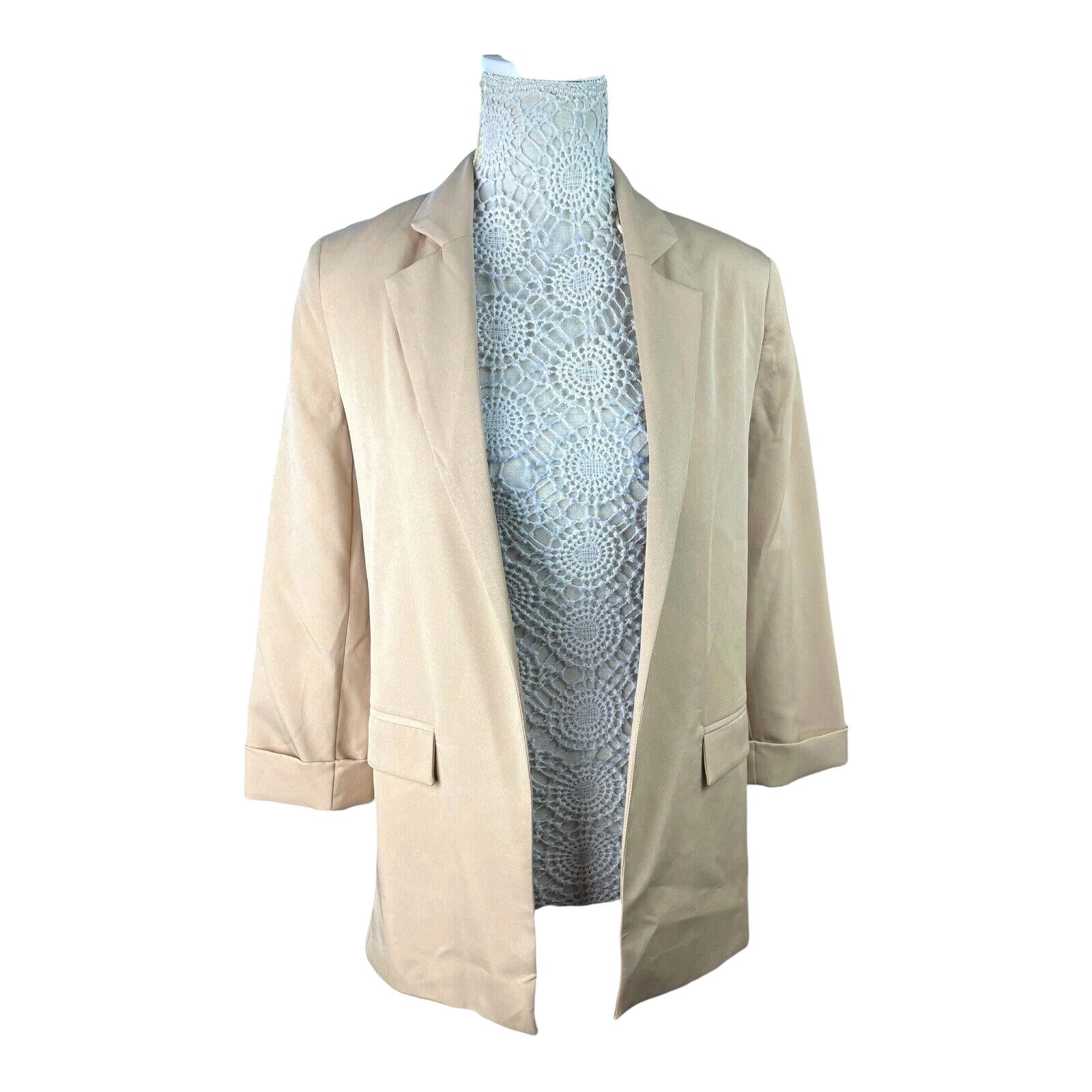 New Look Blazer Jacket Camel Relaxed Fit Shoulder Pads Women’s UK Size 6