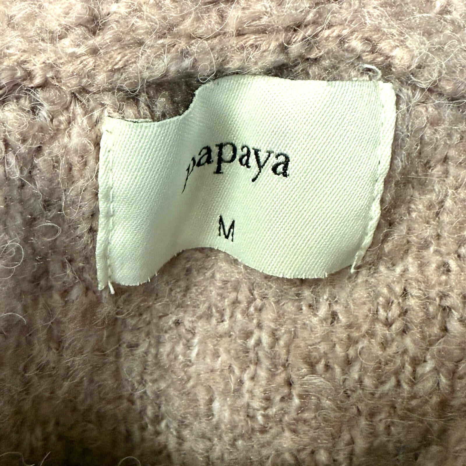 Papaya Off Shoulder Jumper Women’s UK Size M Wool Effect 3/4 Sleeve Dusky Pink