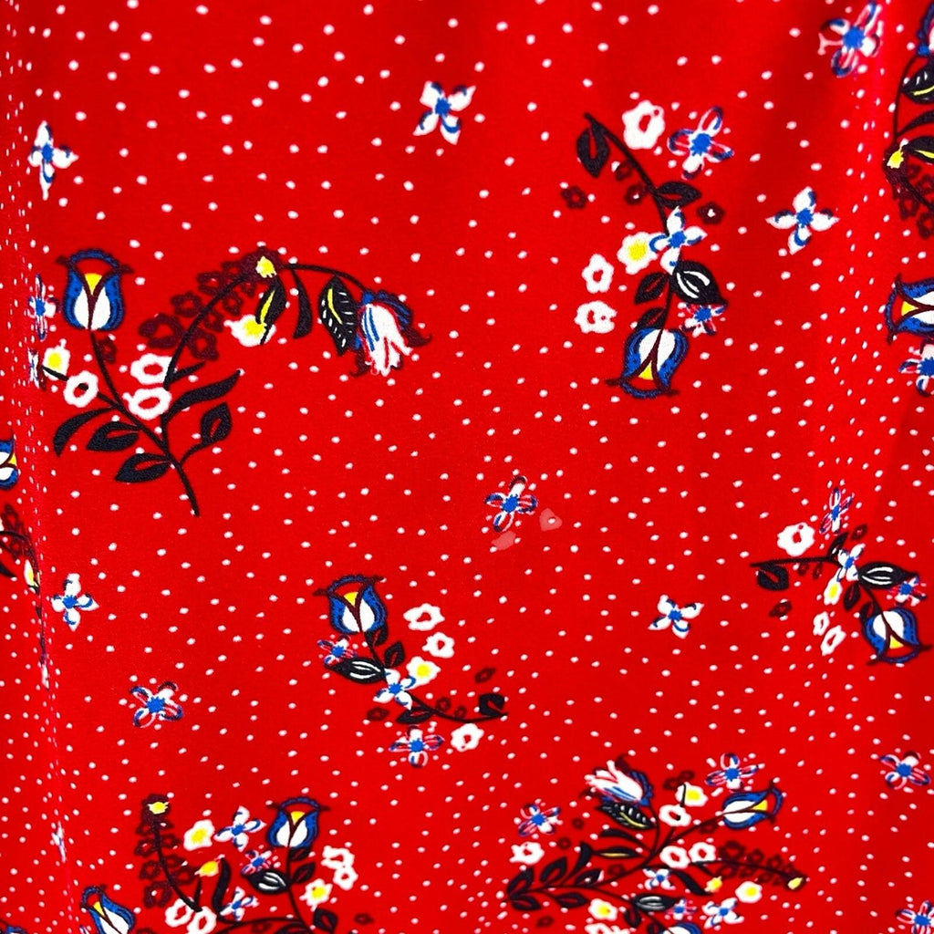 Kiabi Shirt Blouse Red Floral Long Sleeve Women’s UK Size L