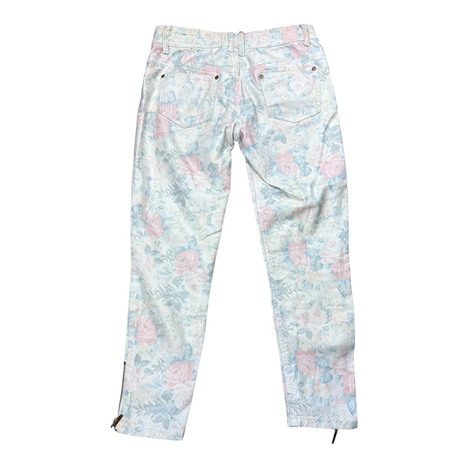 Parisian Collection Cropped Jeans Floral Print Stretch Women’s UK Size 8