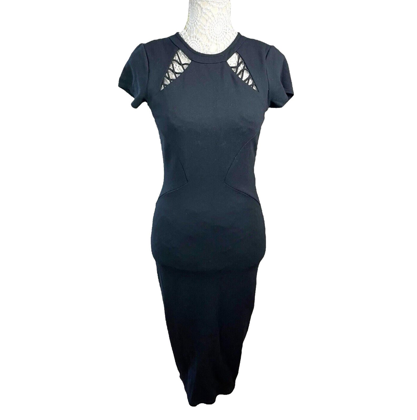 River Island Black Midaxi Dress Bodycon Women’s UK Size 12
