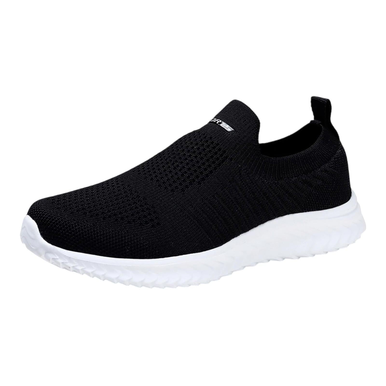 HKR Black Slip On Sports Shoes Trainers Memory Foam Mid Top UK Size 8 (EU 42)
