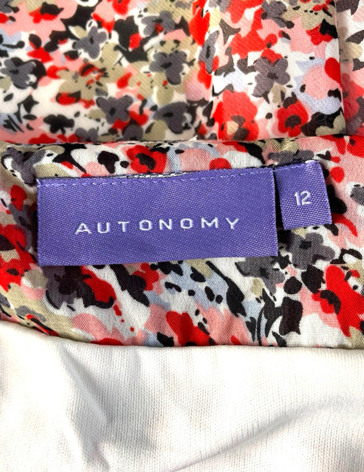 Autonomy Red Floral Midi Dress Layered Summer Women’s UK Size 12