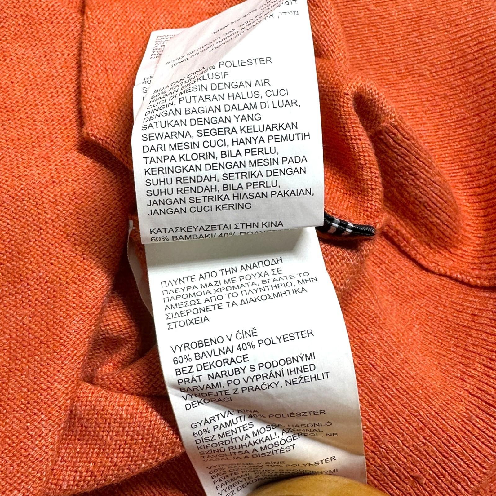 Nautica Knit Jumper Men's UK Size XL Orange Long Sleeve 1/4 Zip Sweater