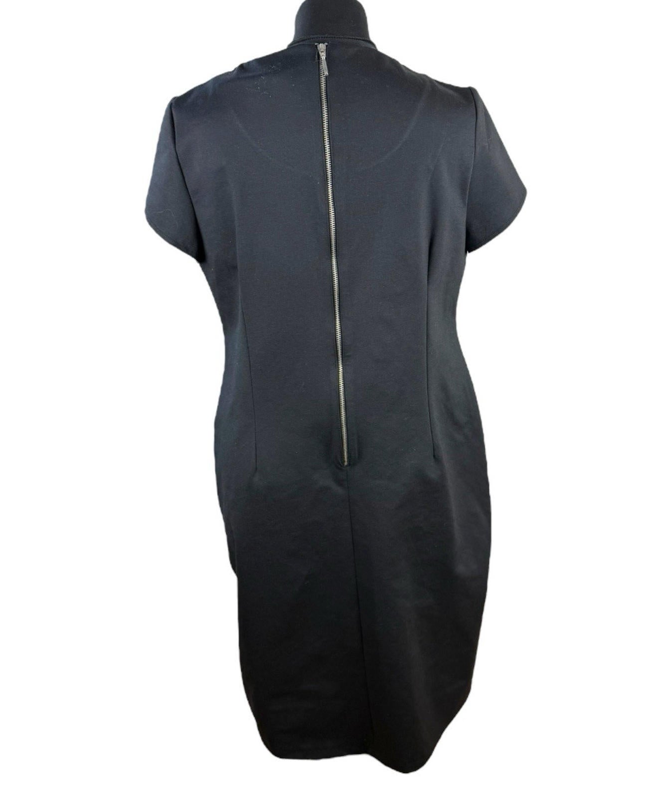 Savoir Black White Pencil Dress Textured Formal Short Sleeve Women’s UK Size 18