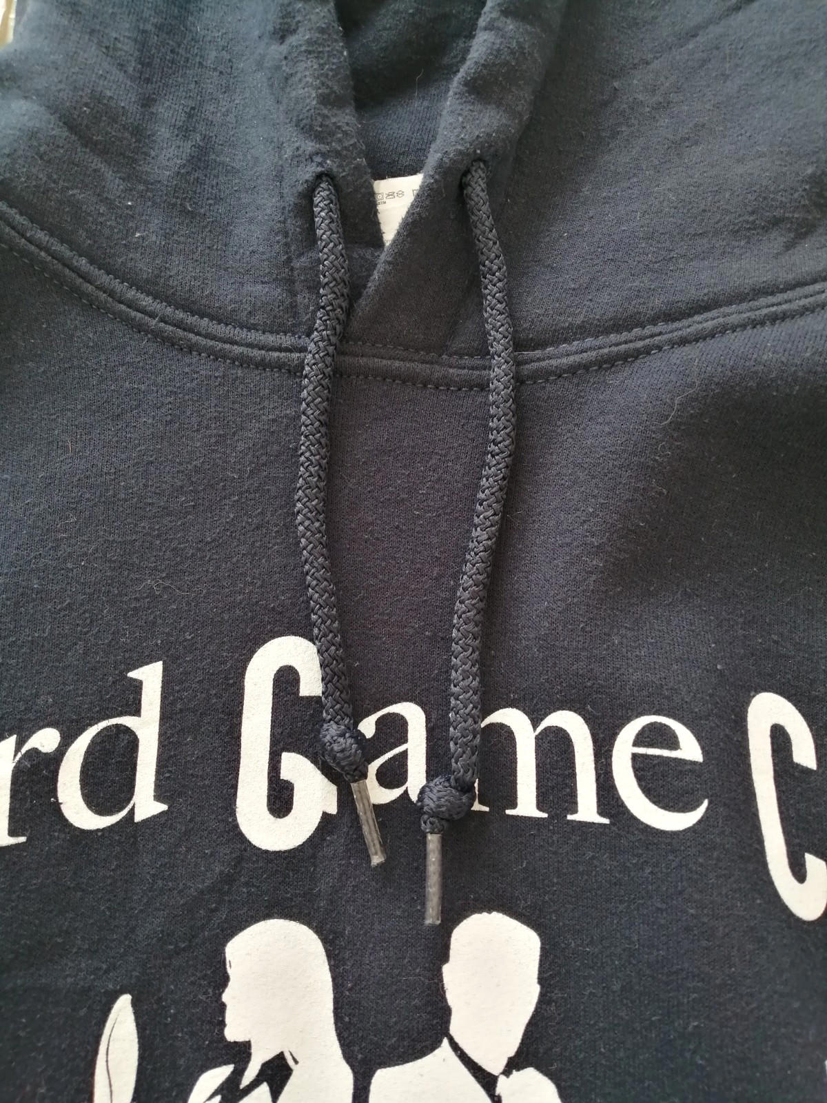 Graphic Print Hoodie Men's Size M Navy Blue Jersey Board Game Club