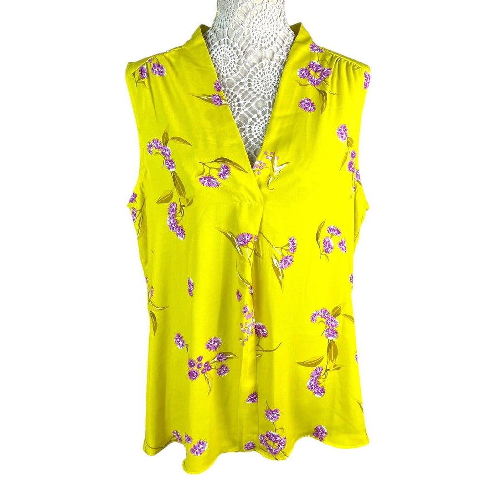 Principles Yellow Floral Sleeveless Blouse Summer Women’s UK Size 20