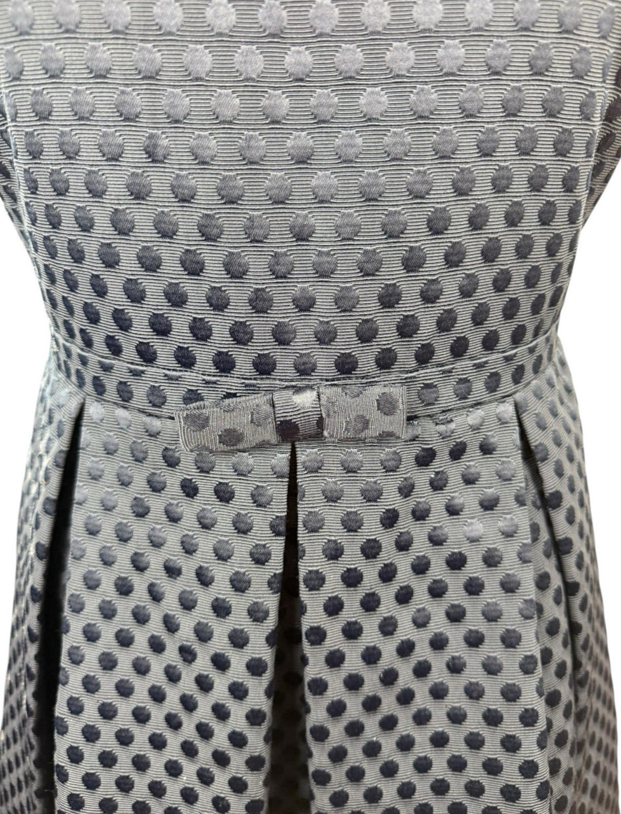 Sixton London Navy A Line Midi Dress Polka Dot Bow Detail Women’s UK Size 12