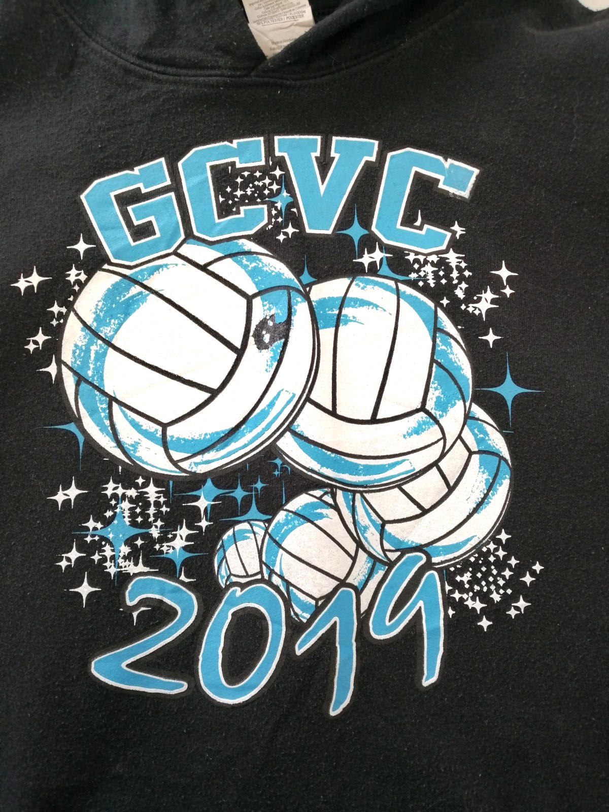 Volleyball Hoodie Women's Size S Graphic Print GCVC 2019 Sports Hooded Pockets