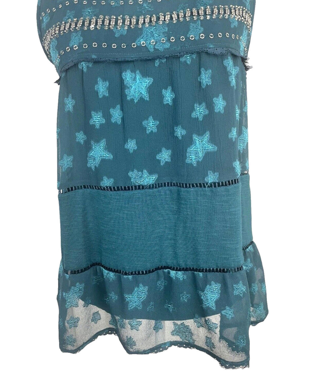 Next Starscene Tunic Top  Women's UK Size 10 Chiffon Layered Embezzled Sparkle