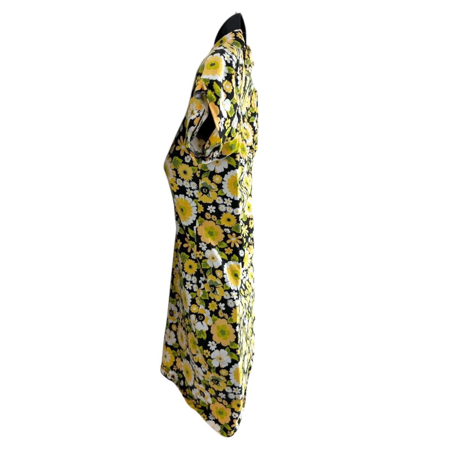 Motel Rocks Mini Dress Women's UK Size S Retro Floral Polo Stretch Summer