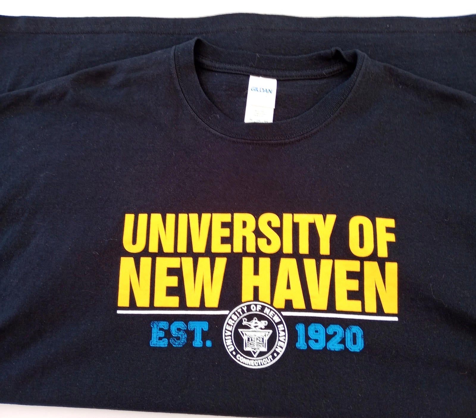 Graphic Print T-Shirt Men's UK Size 2XL Black Crew Neck 100% Cotton University