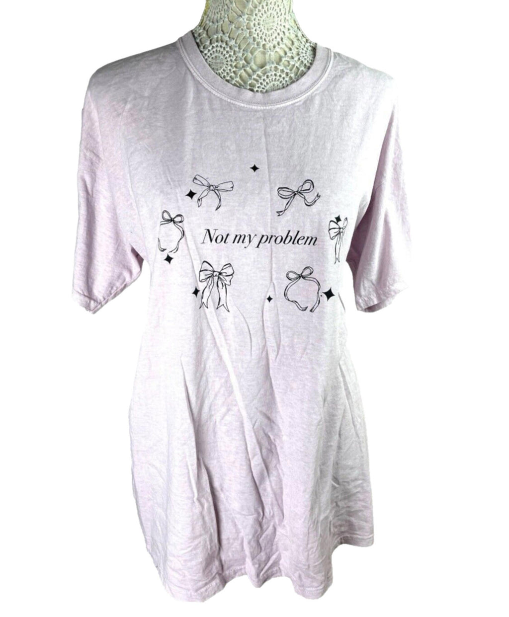 Pink Printed T-shirt Not My Problem Oversized Graphic Print Women’s UK Size M