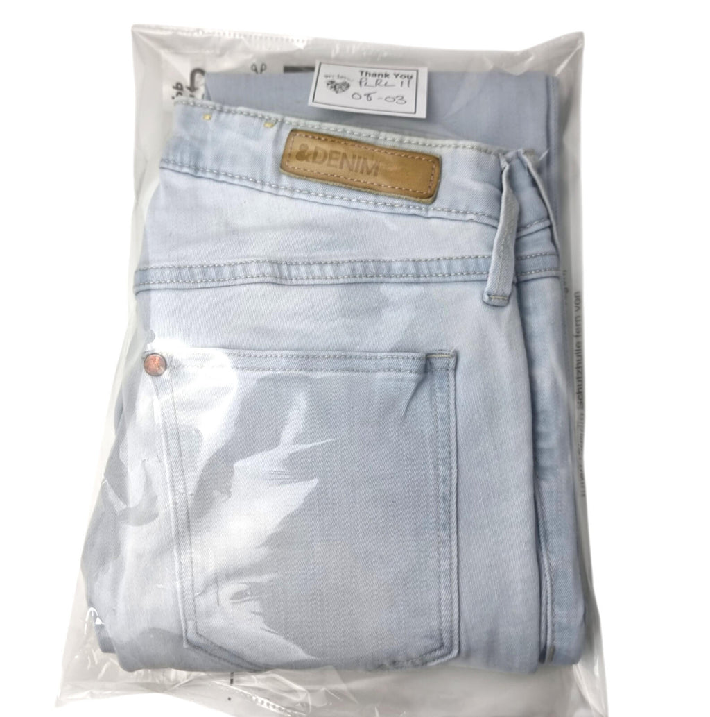 H&M Jeans Women's UK Size W27 L31 Light Blue Super Skinny Low Waist Zip Front