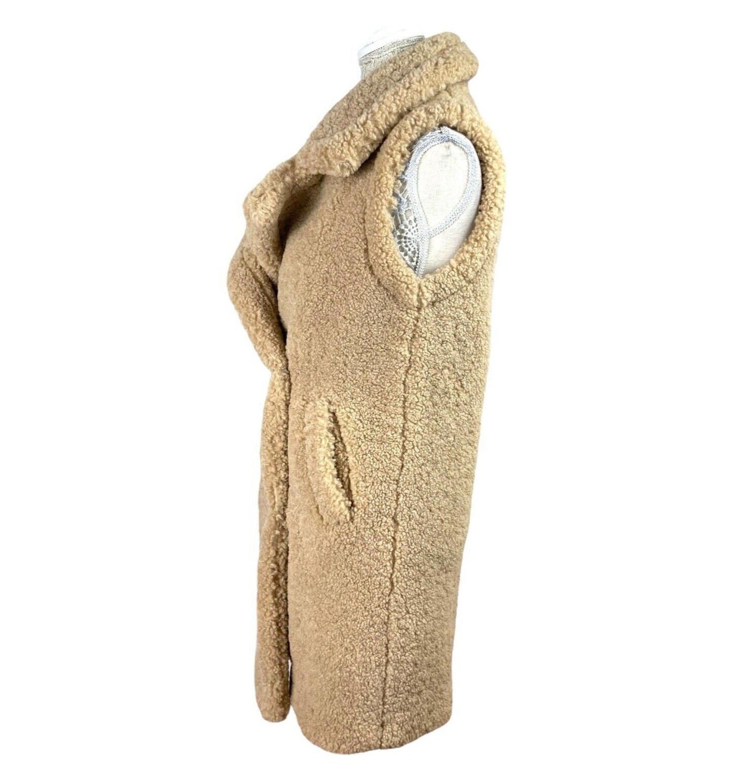 Next Beige Teddy Fleece Gillet Women’s UK Size XS