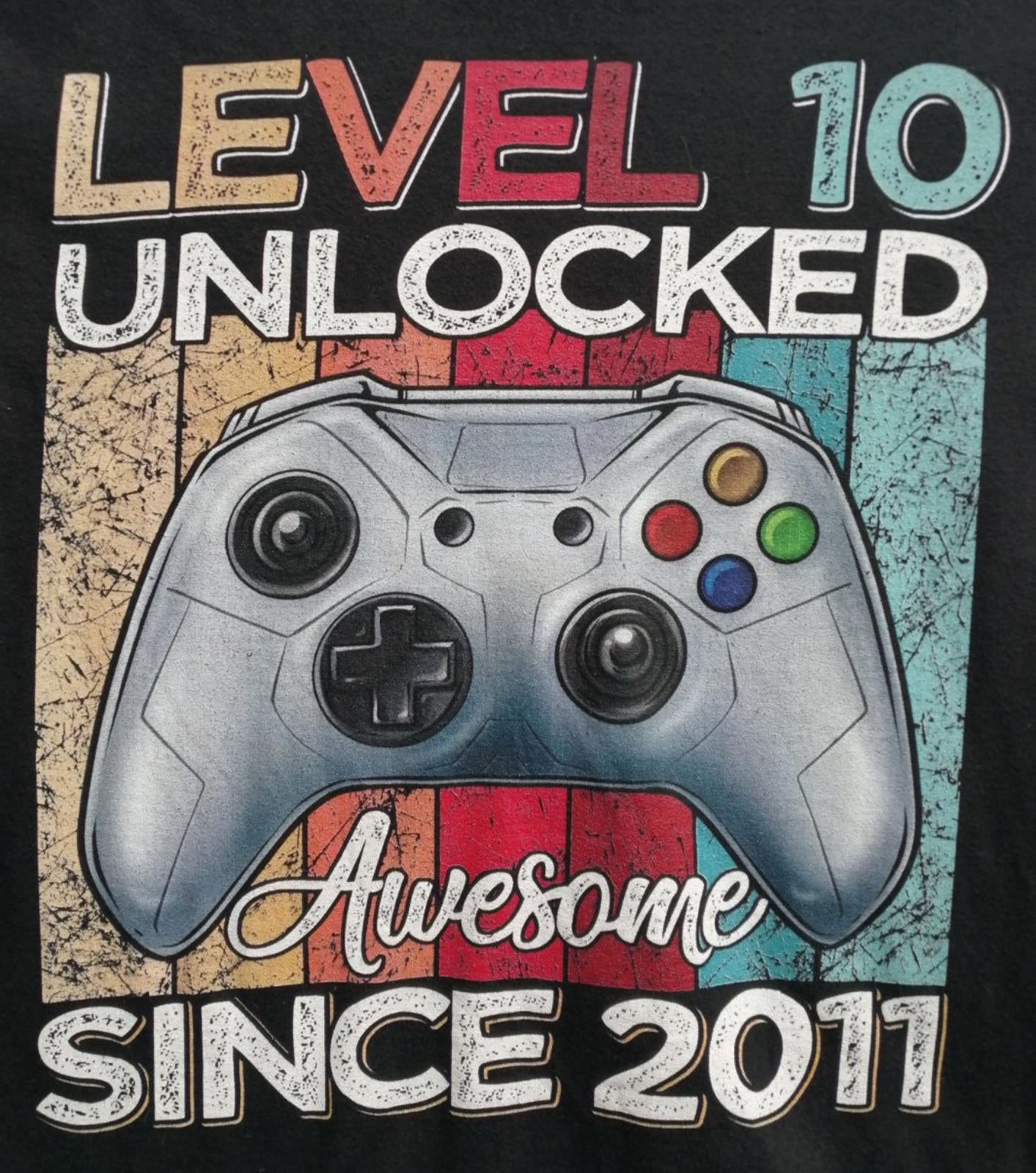 Gaming Console Birthday Teen Graphic Print T-Shirt Men's Size S Black Crew Neck