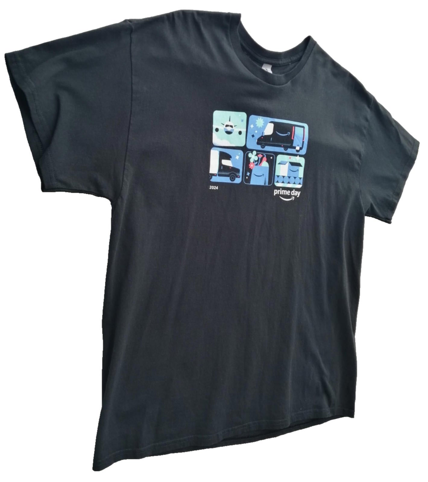 Online Shopping Graphic Print T-Shirt Men's Size XL Black Crew Neck 100% Cotton