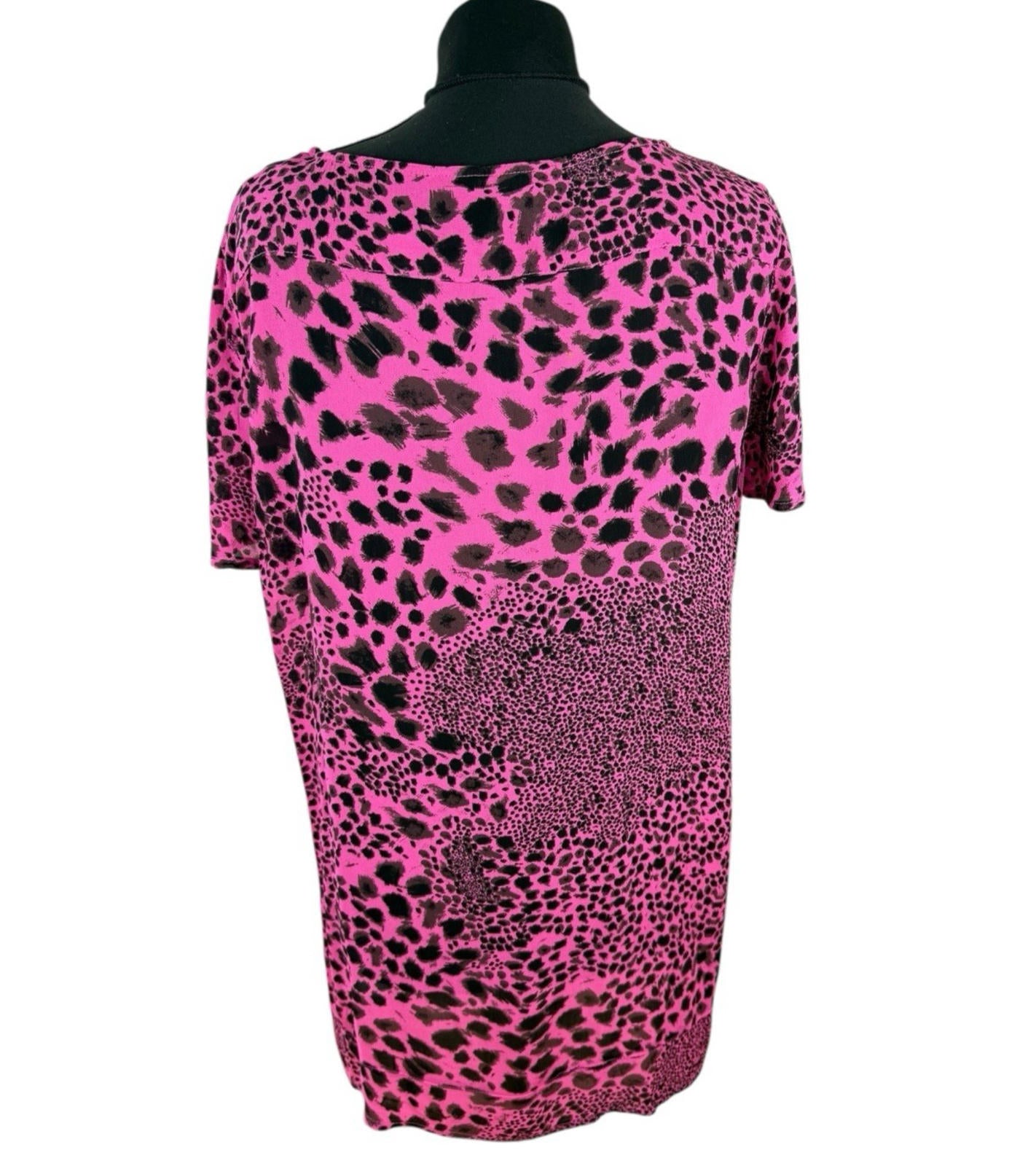 Next Chiffon Top Sheer Leopard Print Pink Lightweight Women’s UK Size 14