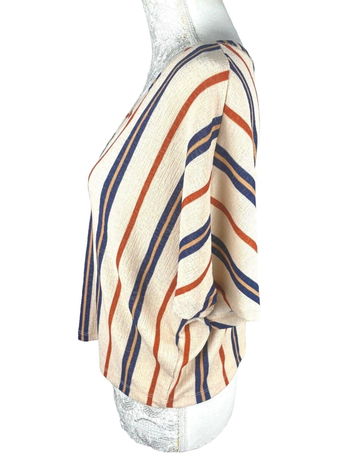 Zara Striped Crop Shirt Blouse Flannel Top Women's UK Size S