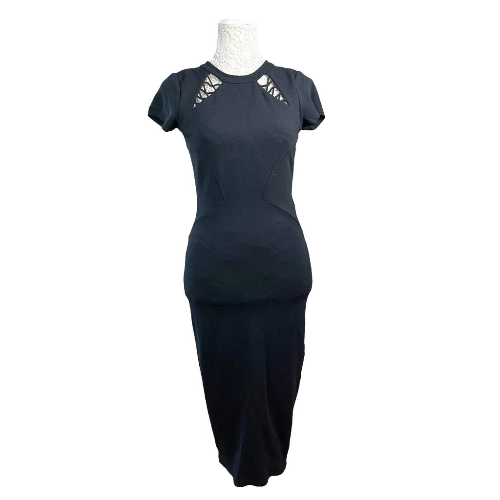 River Island Black Midaxi Dress Bodycon Women’s UK Size 12