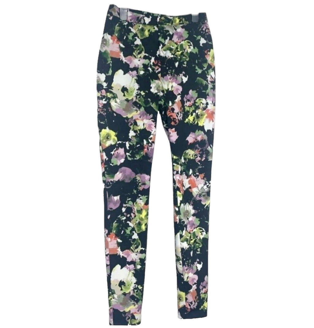 F&F Floral Trousers Skinny Fit High Waist Women's UK Size 8
