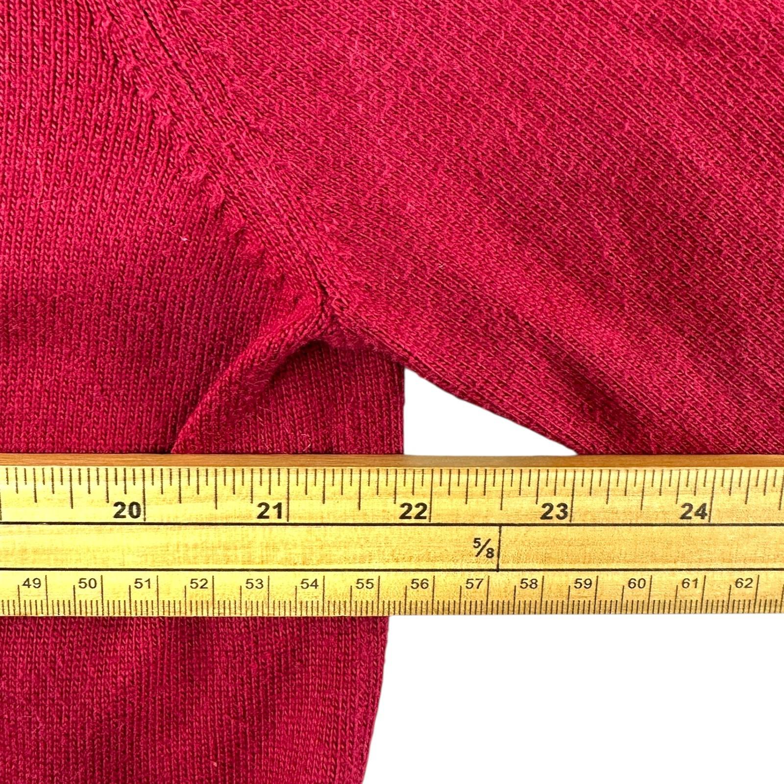 Eddie Bauer Knit Jumper Men's UK Size M Red V-Neck Long Sleeve Sweater