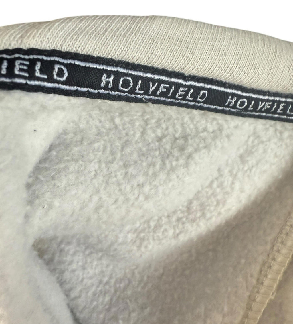 Holyfield Beige Cropped Hoodie Zip Front Quilted Arm Girls UK Age 14-15