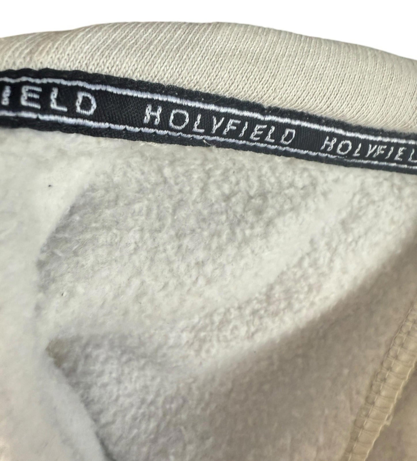 Holyfield Beige Cropped Hoodie Zip Front Quilted Arm Girls UK Age 14-15