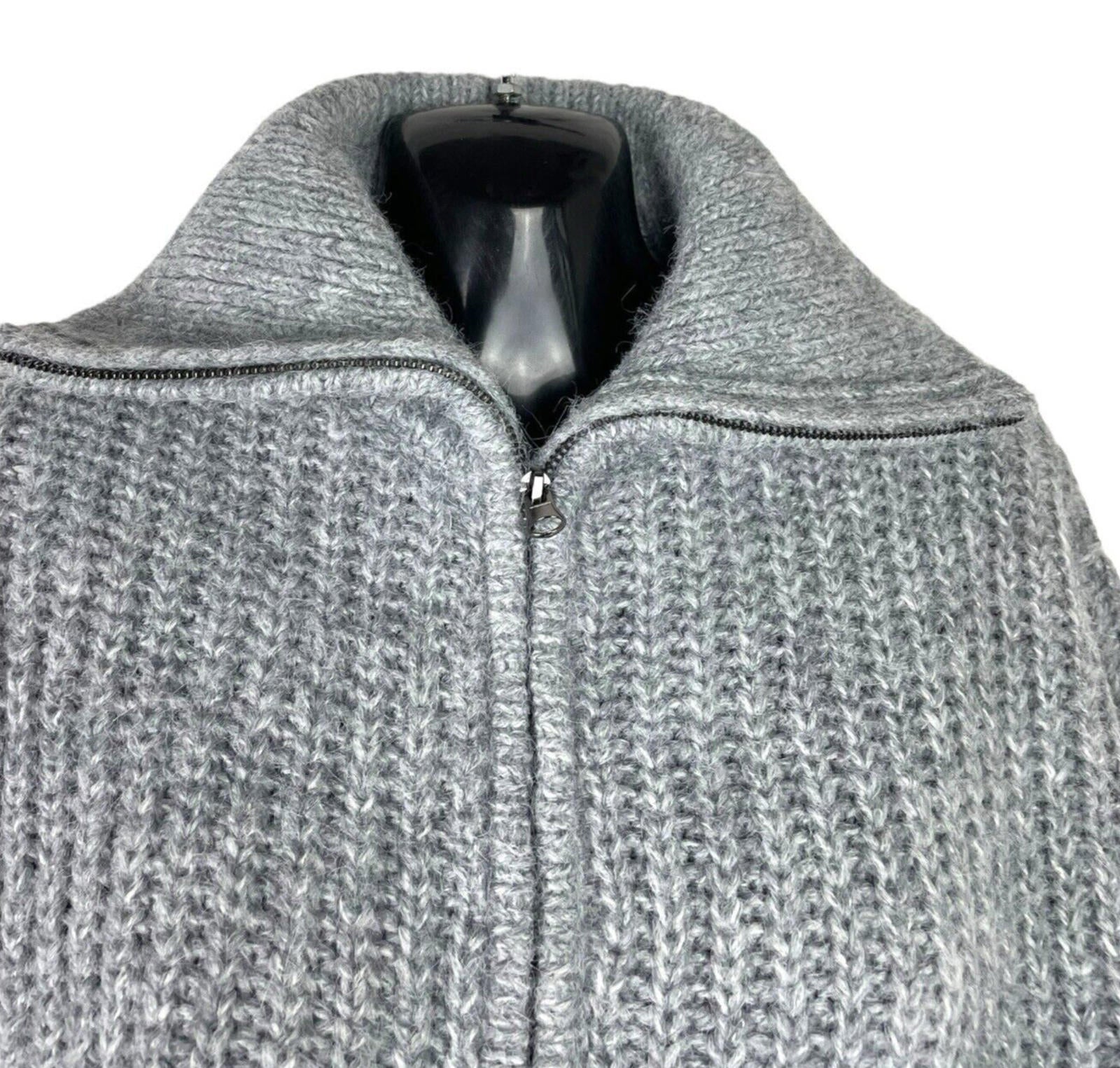 Divided Grey Marl Rib Knit Oversized Cardigan Collared Women’s UK Size XXS